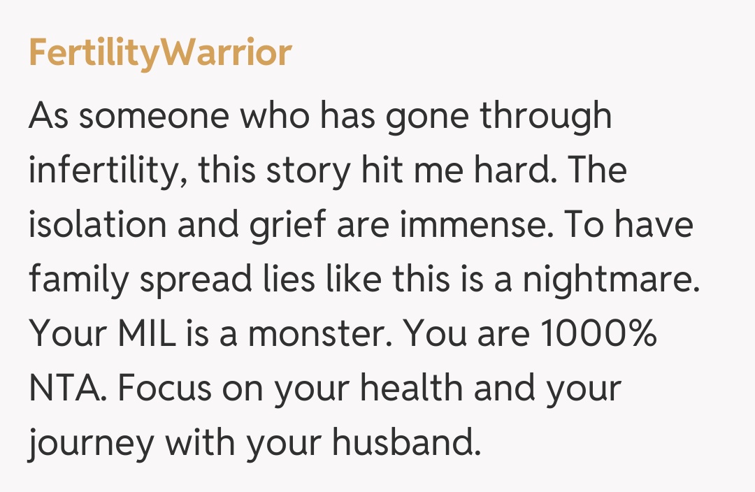 Comentariu de la FertilityWarrior