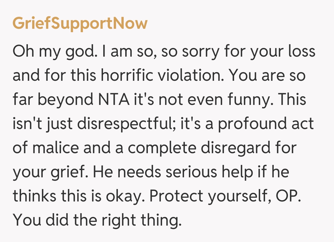 Comentariu de la GriefSupportNow