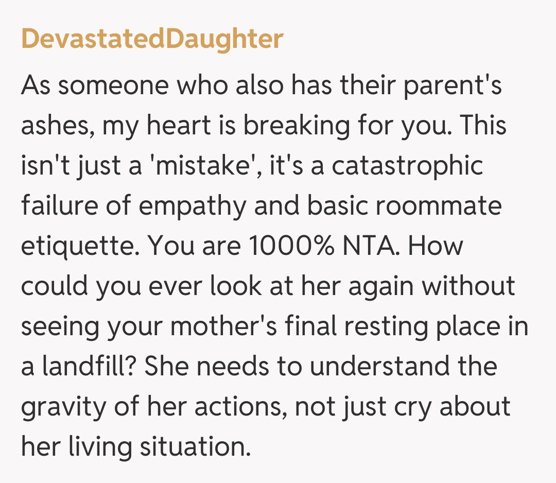 Comentariu de la DevastatedDaughter