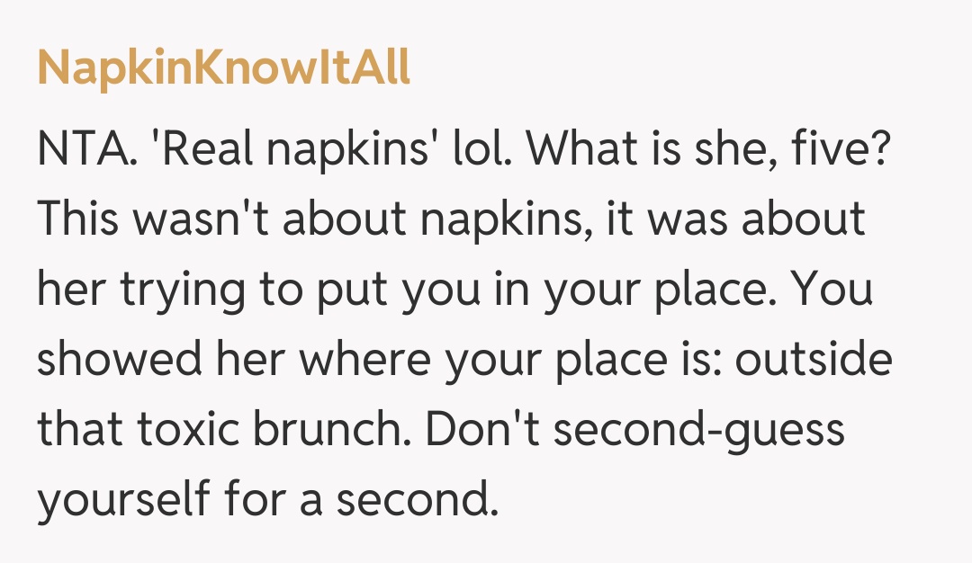 Comentariu de la NapkinKnowItAll