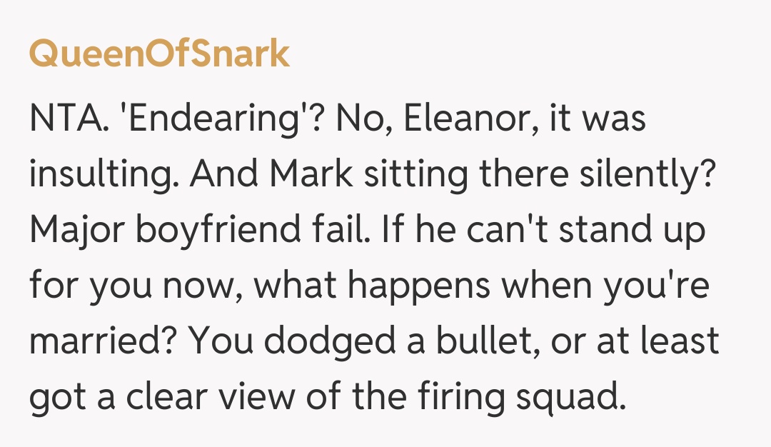 Comentariu de la QueenOfSnark