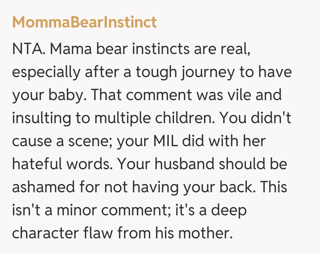 Comentariu de la MommaBearInstinct