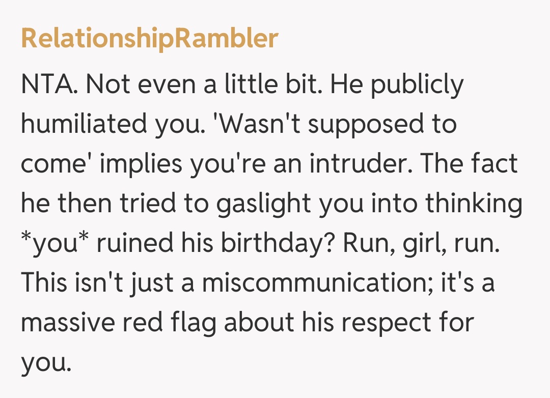 Comentariu de la RelationshipRambler