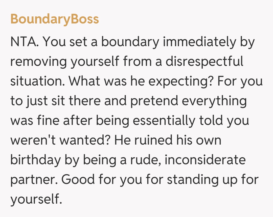 Comentariu de la BoundaryBoss