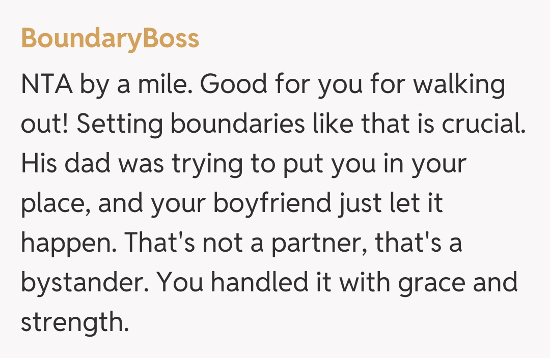 Comentariu de la BoundaryBoss