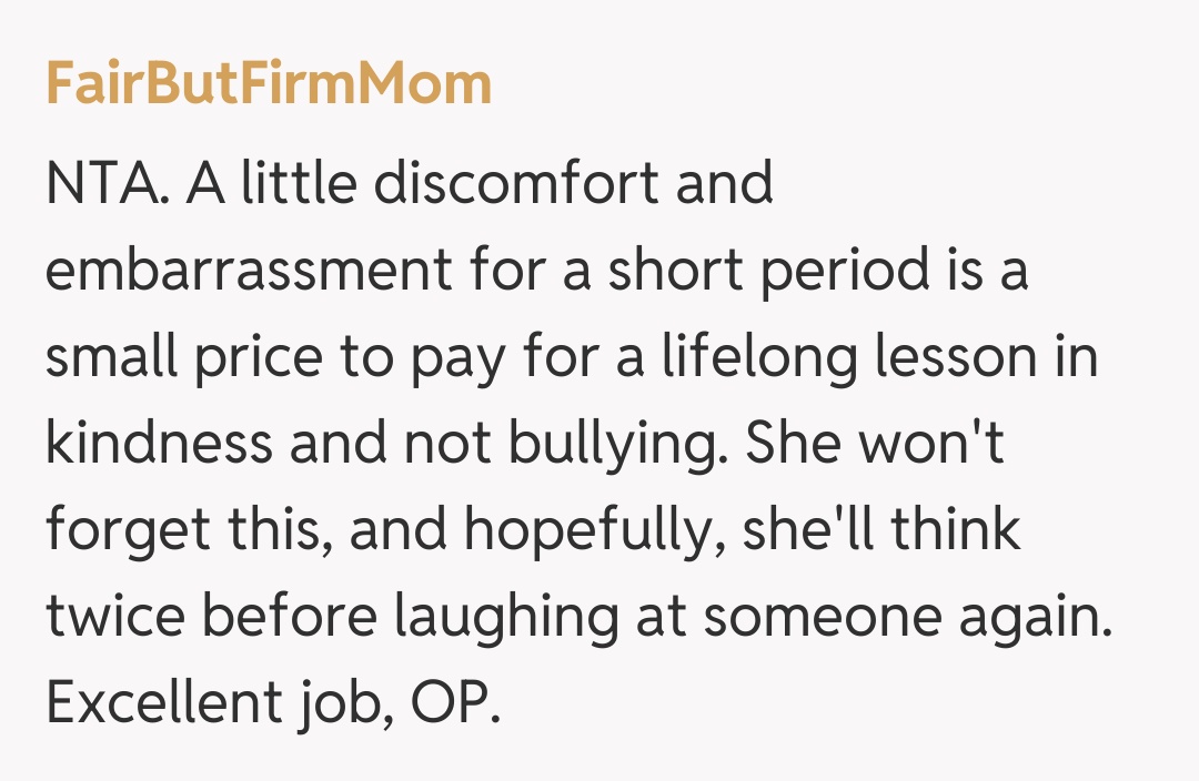 Comentariu de la FairButFirmMom