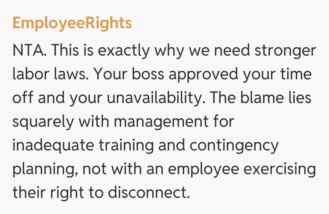 Comentariu de la EmployeeRights