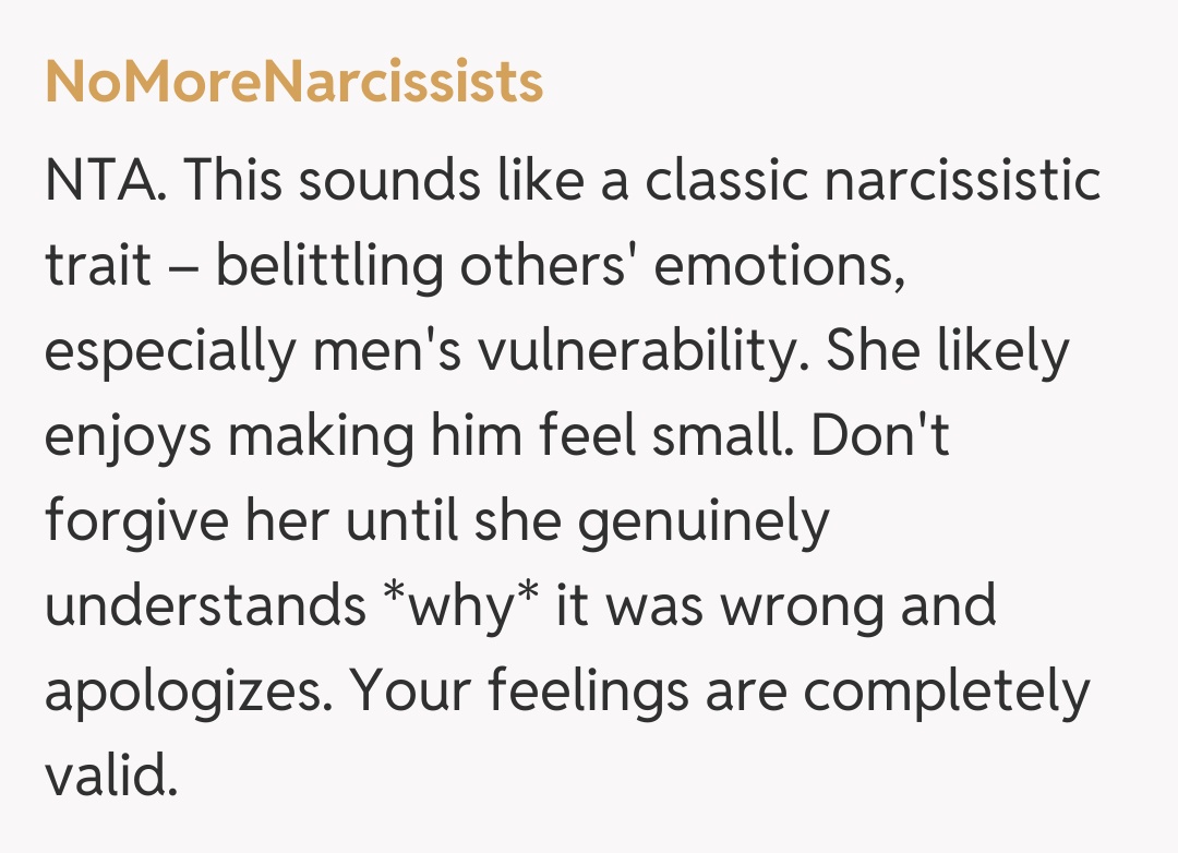 Comentariu de la NoMoreNarcissists