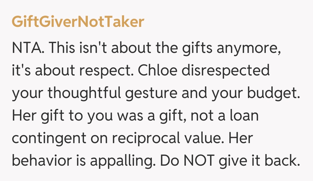 Comentariu de la GiftGiverNotTaker