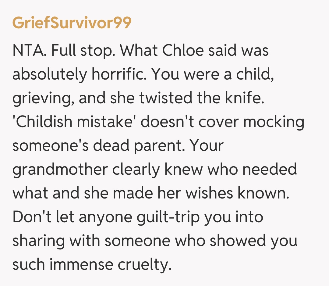 Comentariu de la GriefSurvivor99