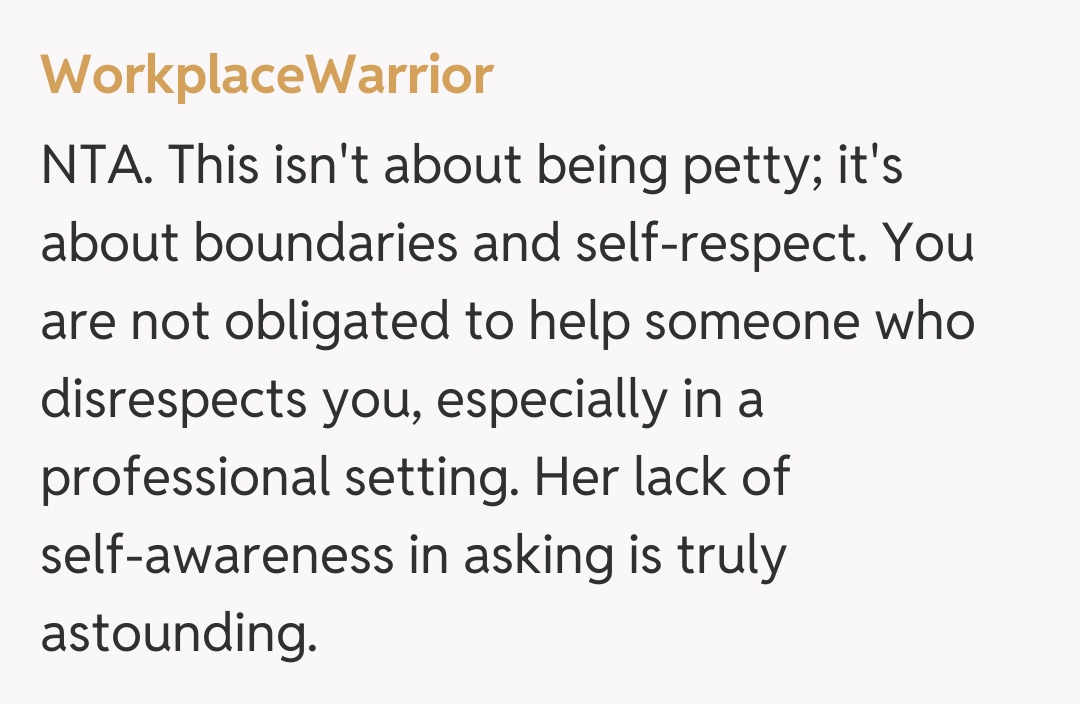 Comentariu de la WorkplaceWarrior