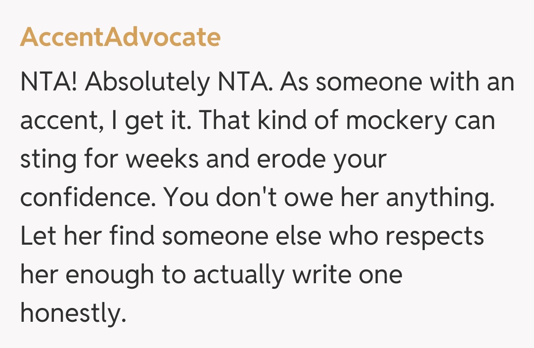 Comentariu de la AccentAdvocate