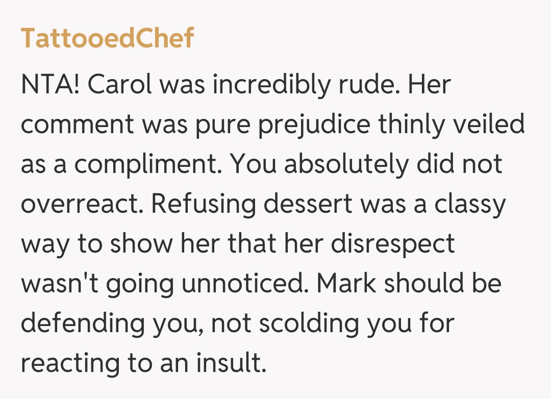 Comentariu de la TattooedChef