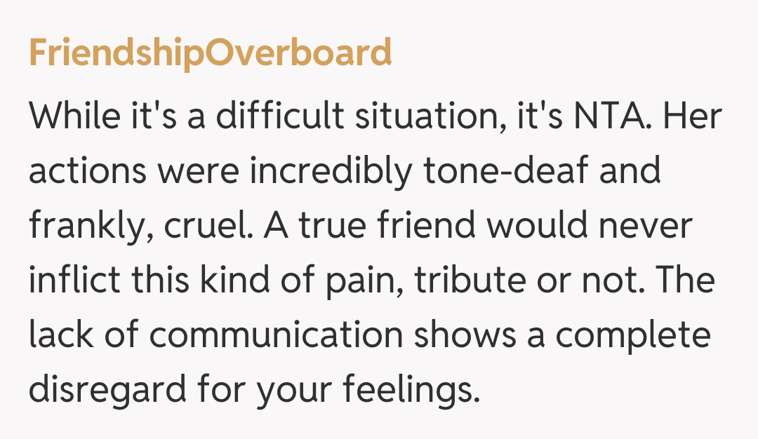 Comentariu de la FriendshipOverboard