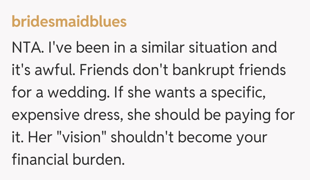 Comentariu de la bridesmaidblues