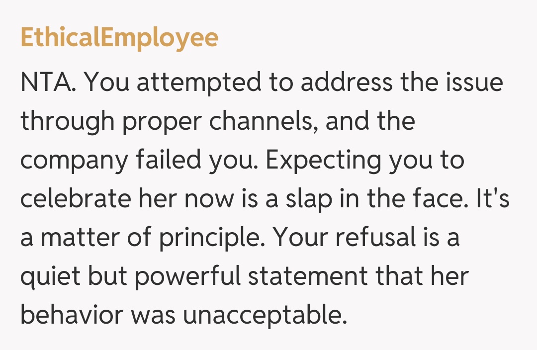 Comentariu de la EthicalEmployee