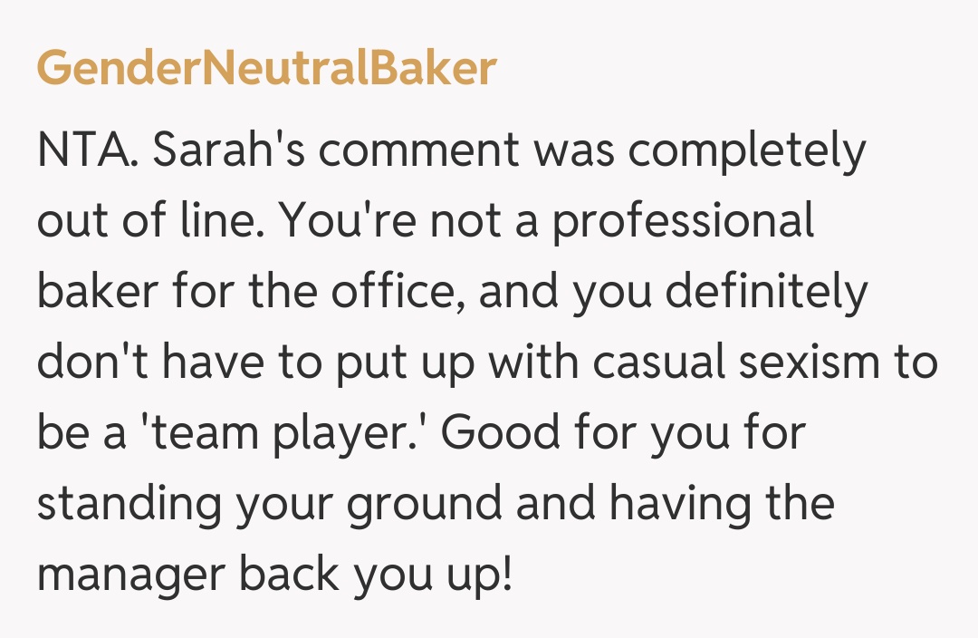 Comentariu de la GenderNeutralBaker