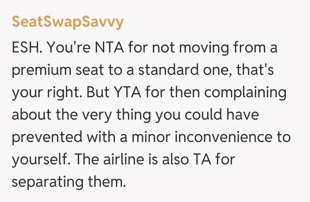 Comentariu de la SeatSwapSavvy