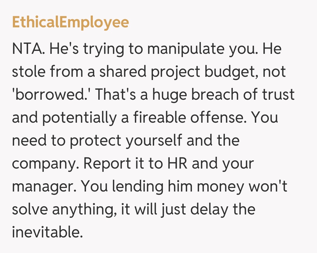 Comentariu de la EthicalEmployee