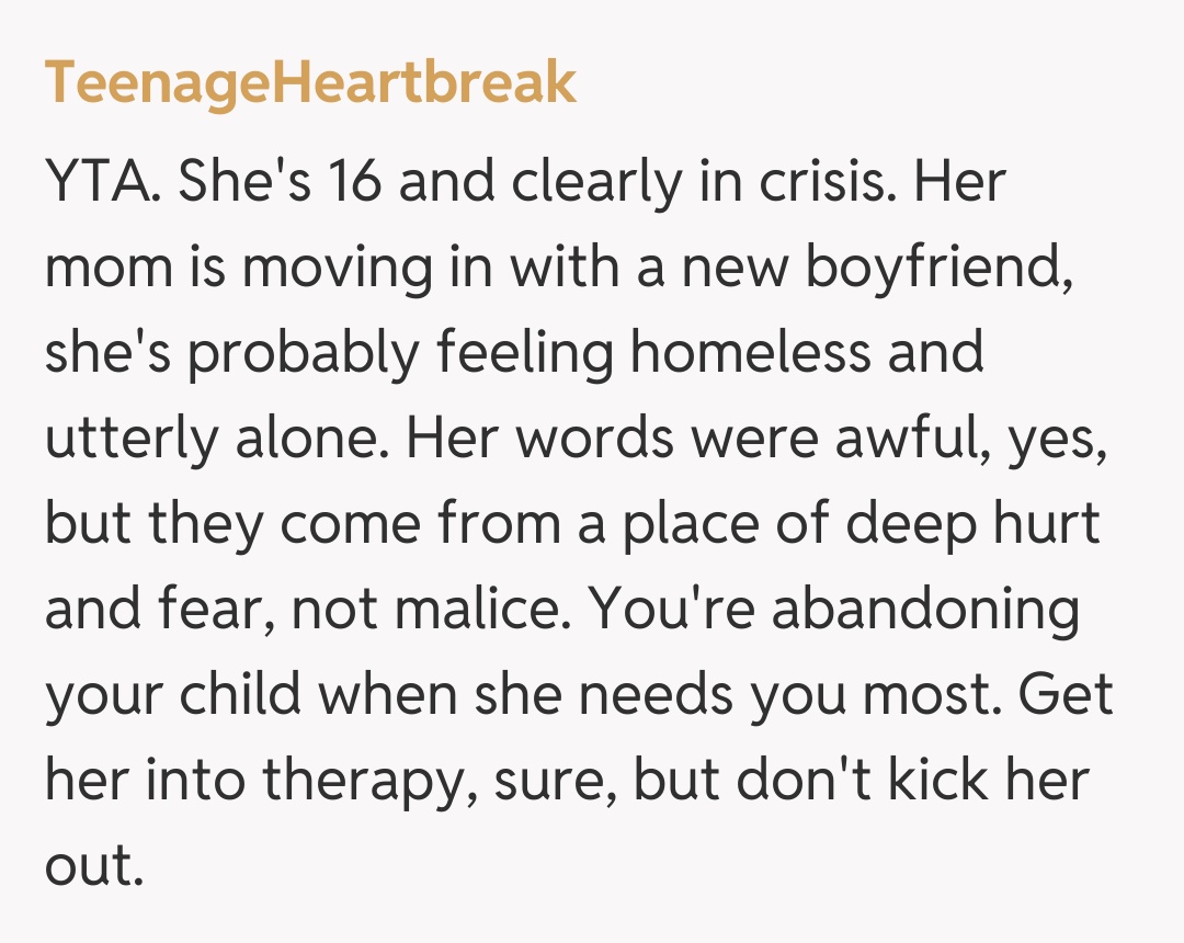 Comentariu de la TeenageHeartbreak