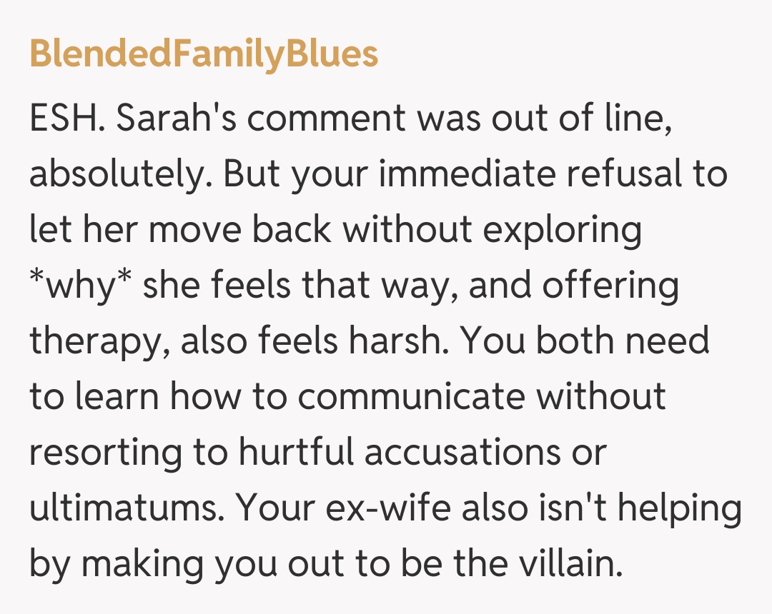 Comentariu de la BlendedFamilyBlues