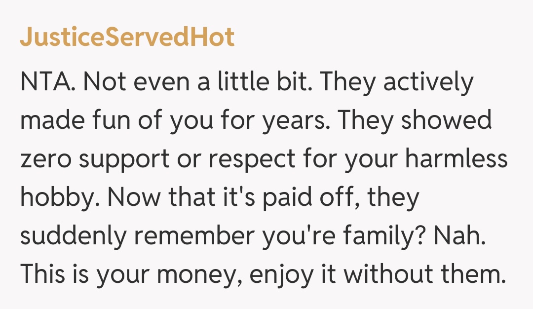 Comentariu de la JusticeServedHot