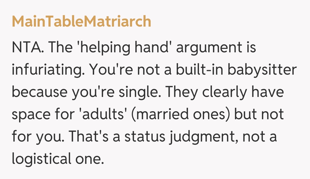 Comentariu de la MainTableMatriarch