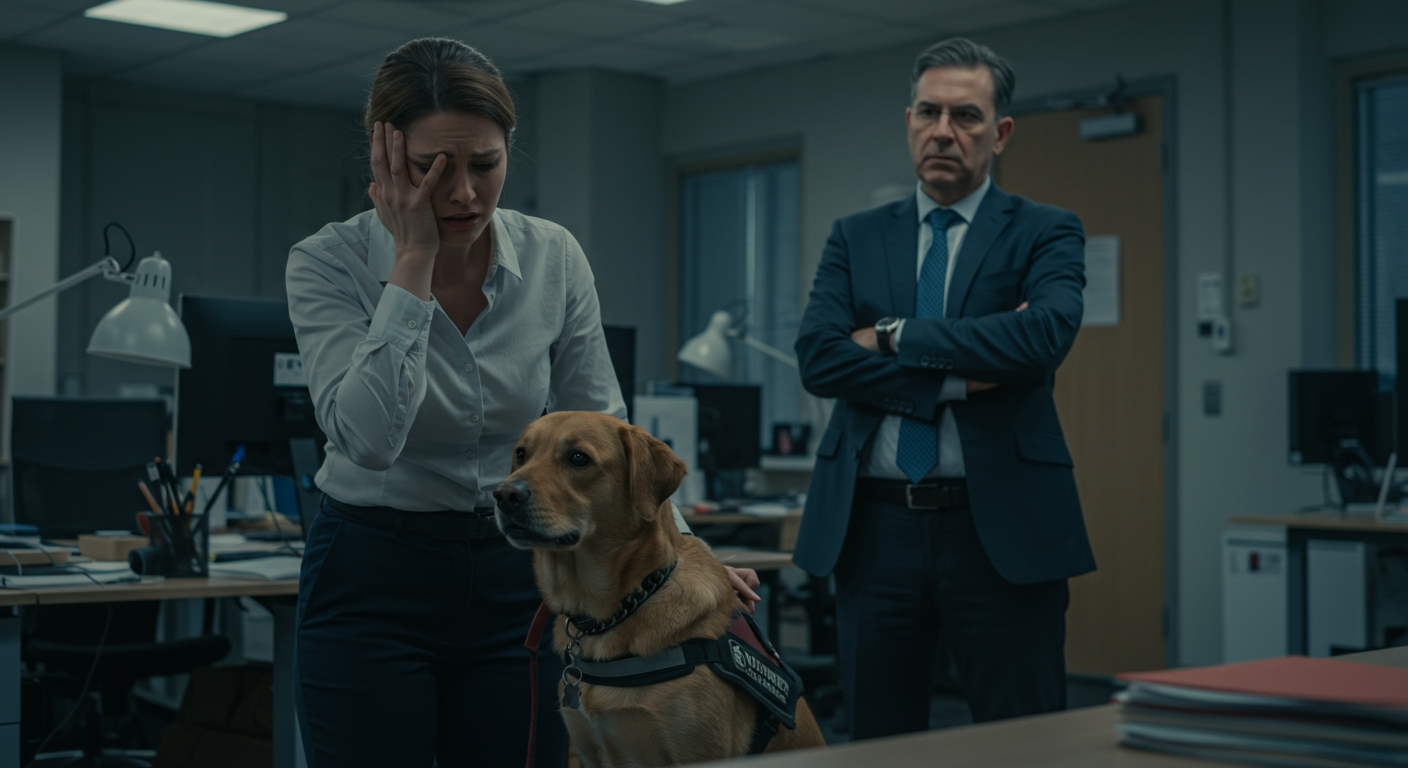 AITA for reporting my coworker who said my service dog “makes the office look depressing”?