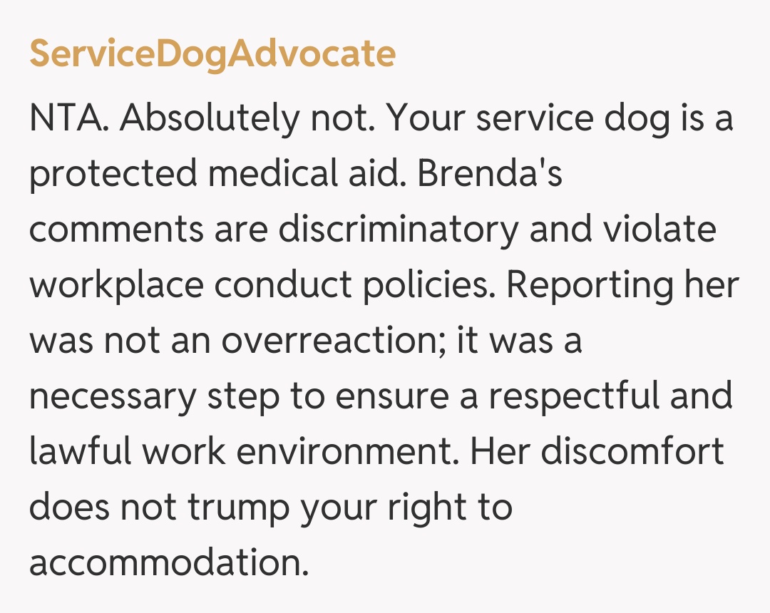 Comentariu de la ServiceDogAdvocate