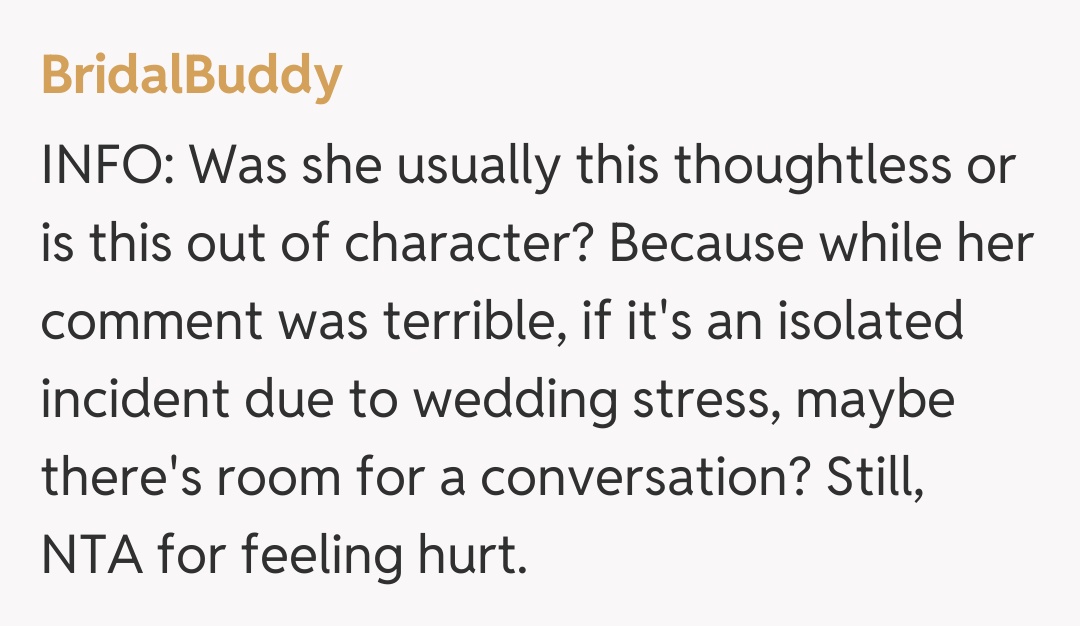 Comentariu de la BridalBuddy