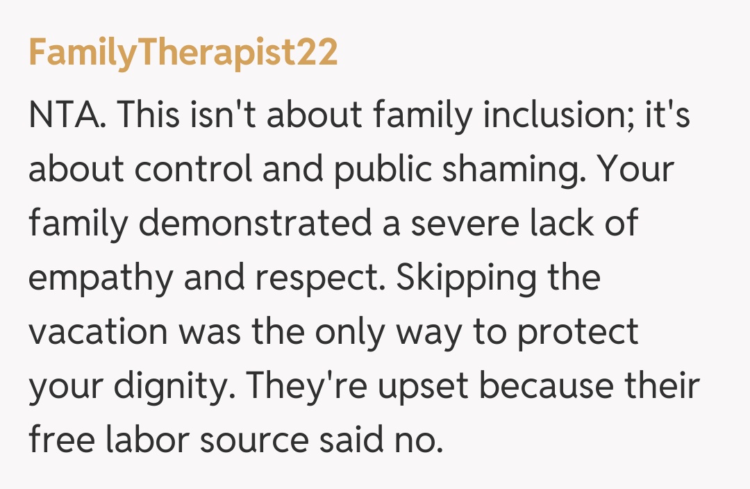 Comentariu de la FamilyTherapist22