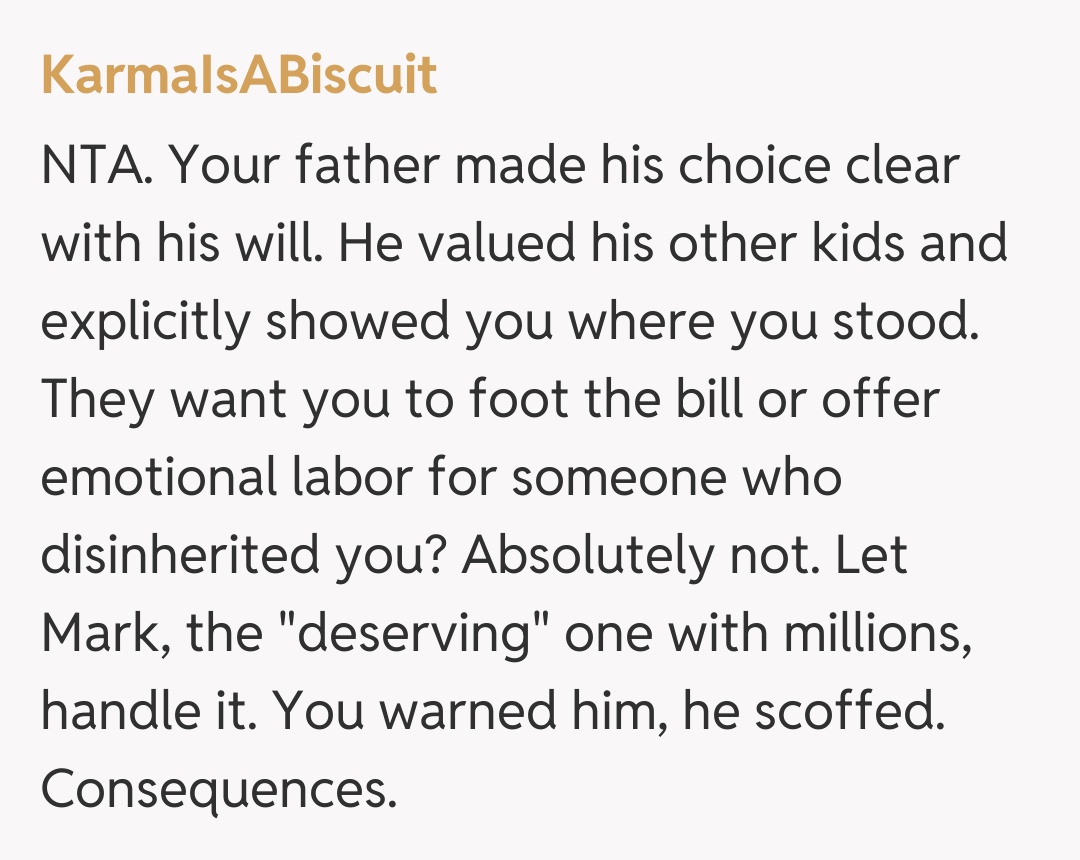 Comentariu de la KarmaIsABiscuit