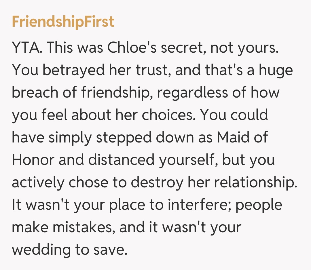 Comentariu de la FriendshipFirst