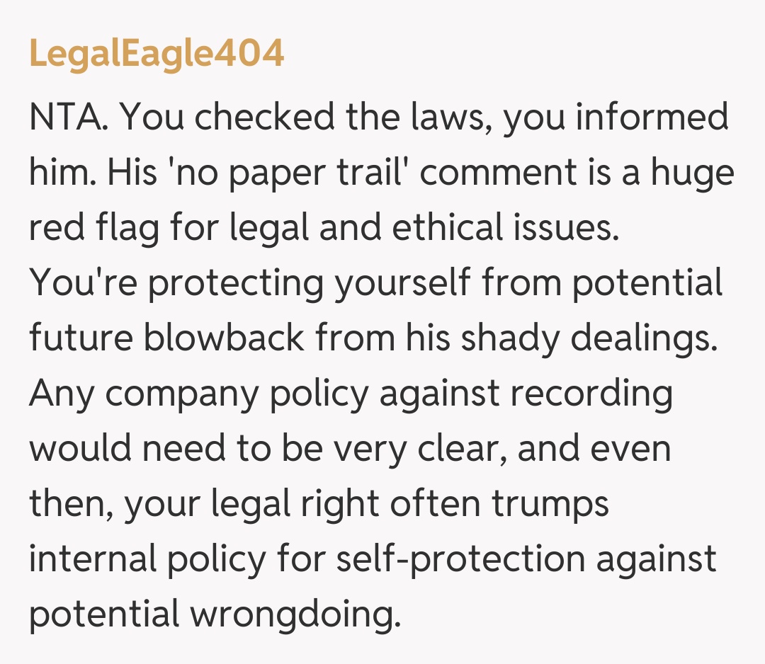 Comentariu de la LegalEagle404