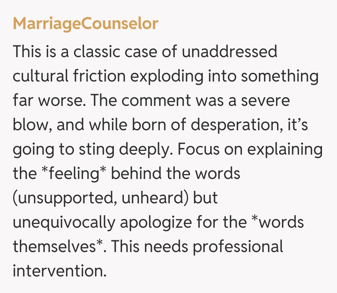 Comentariu de la MarriageCounselor