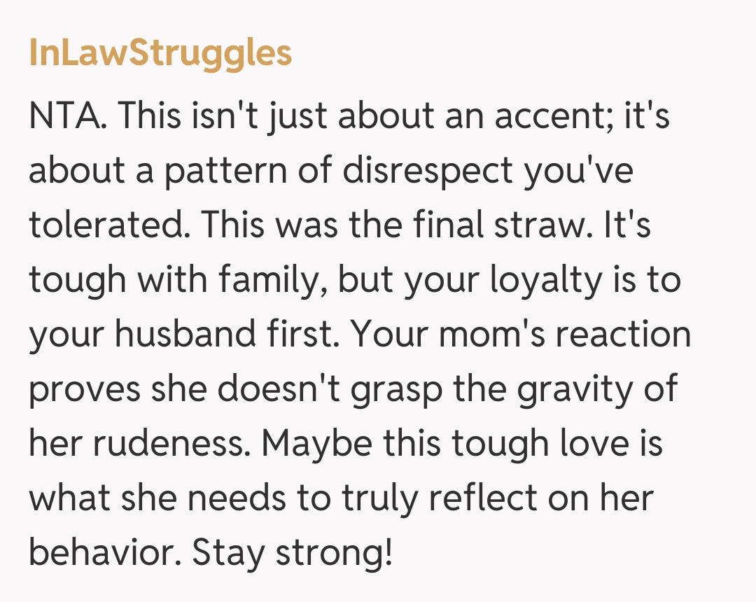 Comentariu de la InLawStruggles