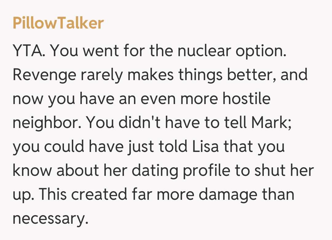 Comentariu de la PillowTalker