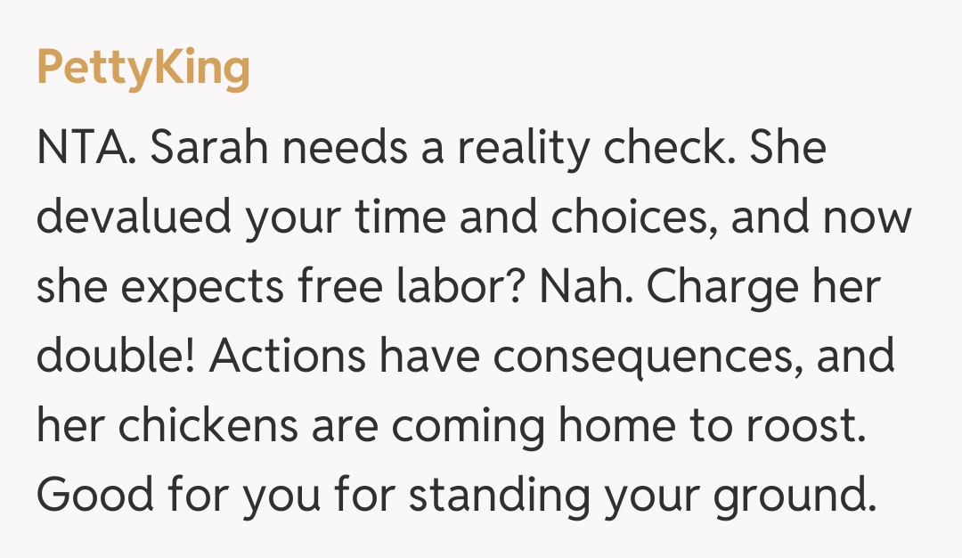 Comentariu de la PettyKing