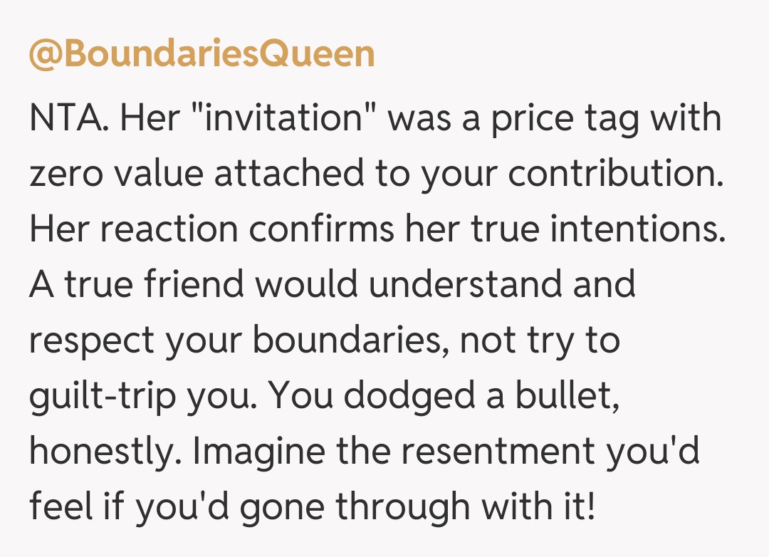 Comentariu de la @BoundariesQueen