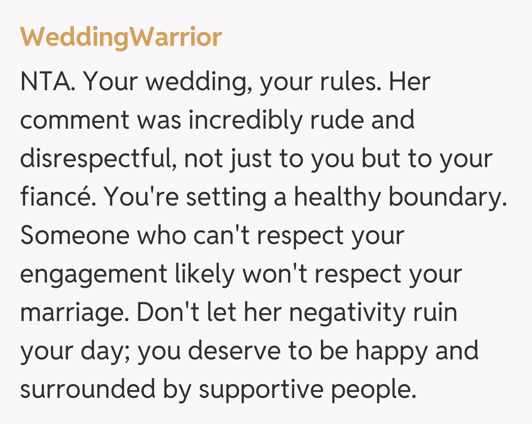 Comentariu de la WeddingWarrior