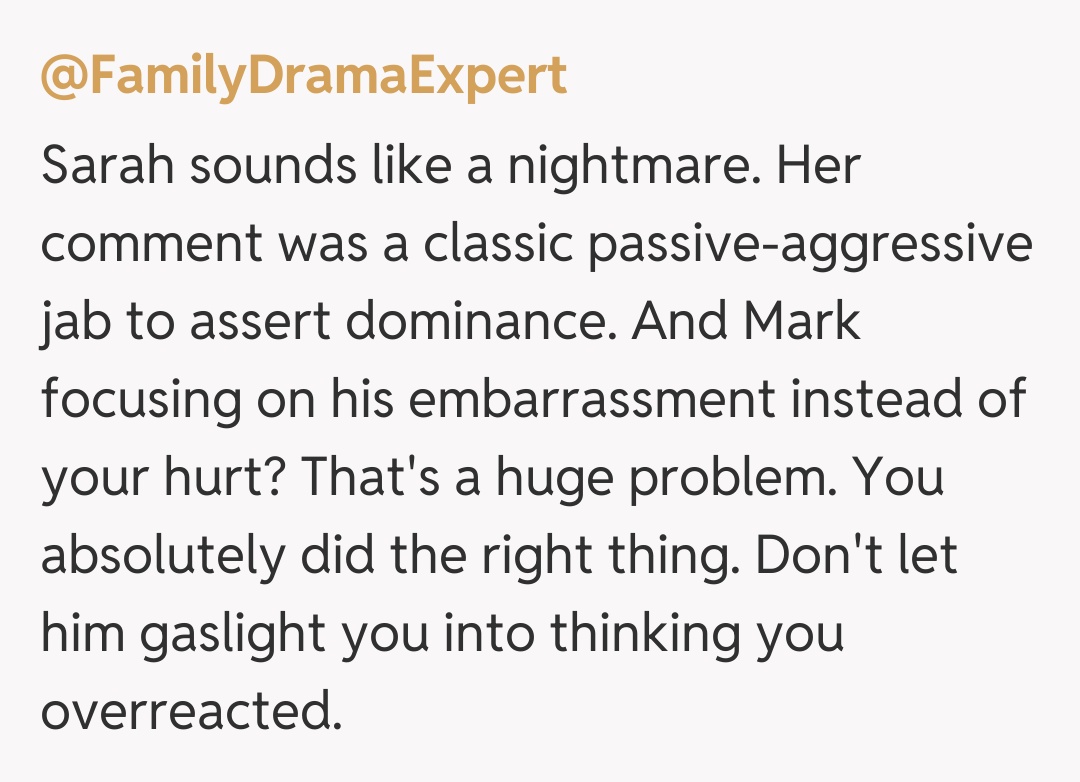 Comentariu de la @FamilyDramaExpert