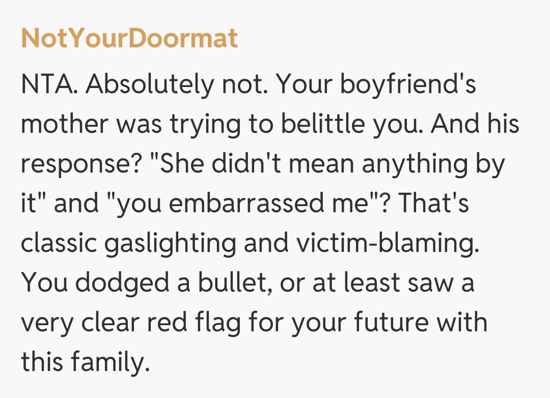 Comentariu de la NotYourDoormat