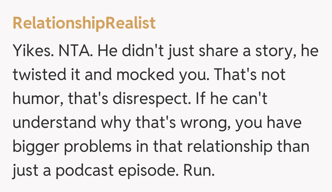 Comentariu de la RelationshipRealist