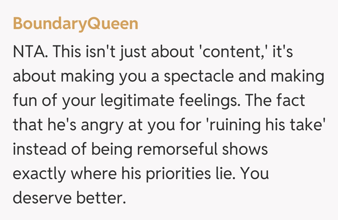 Comentariu de la BoundaryQueen