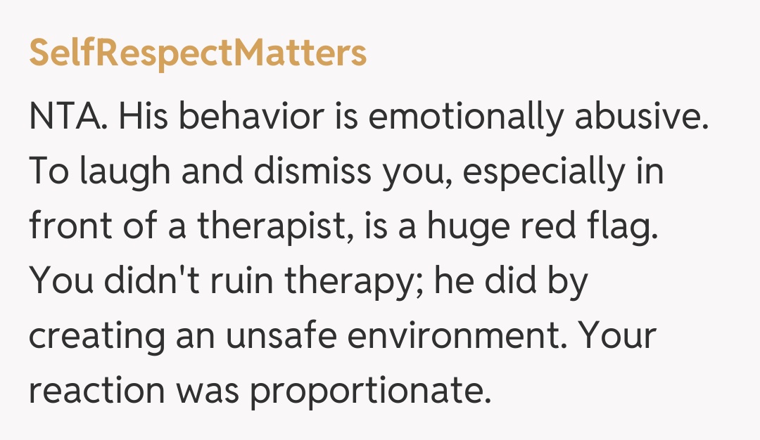 Comentariu de la SelfRespectMatters