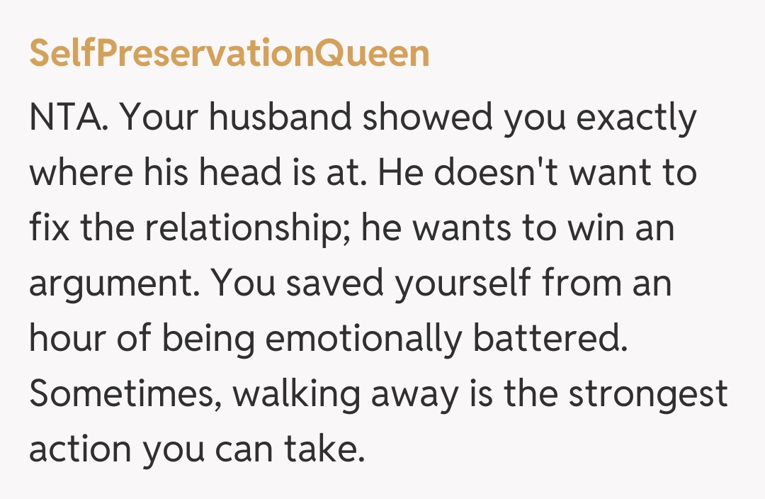 Comentariu de la SelfPreservationQueen