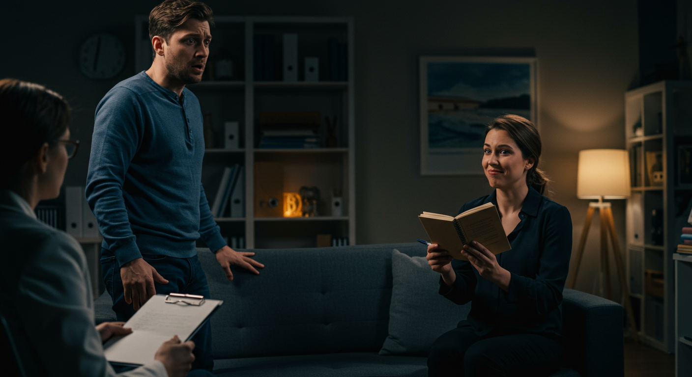 AITA for walking out of therapy when my wife read my private notes and said 'finally, ammo'?