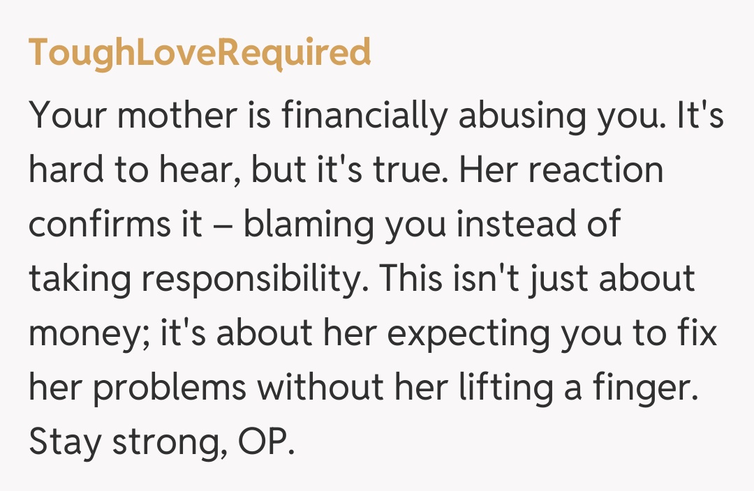 Comentariu de la ToughLoveRequired