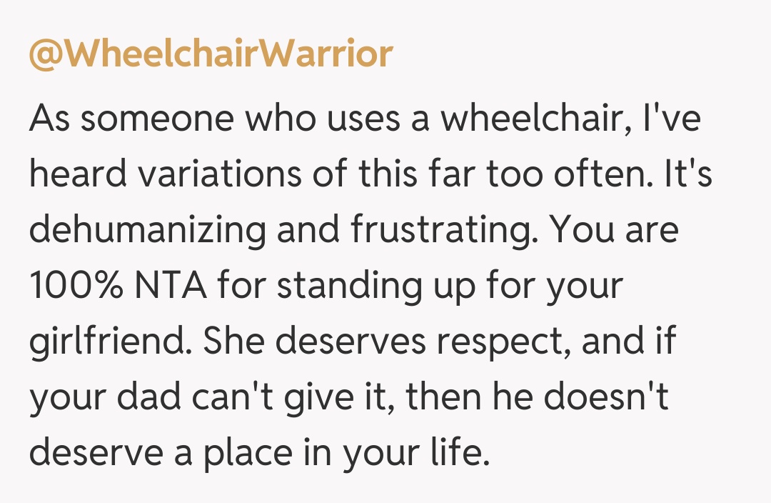 Comentariu de la @WheelchairWarrior