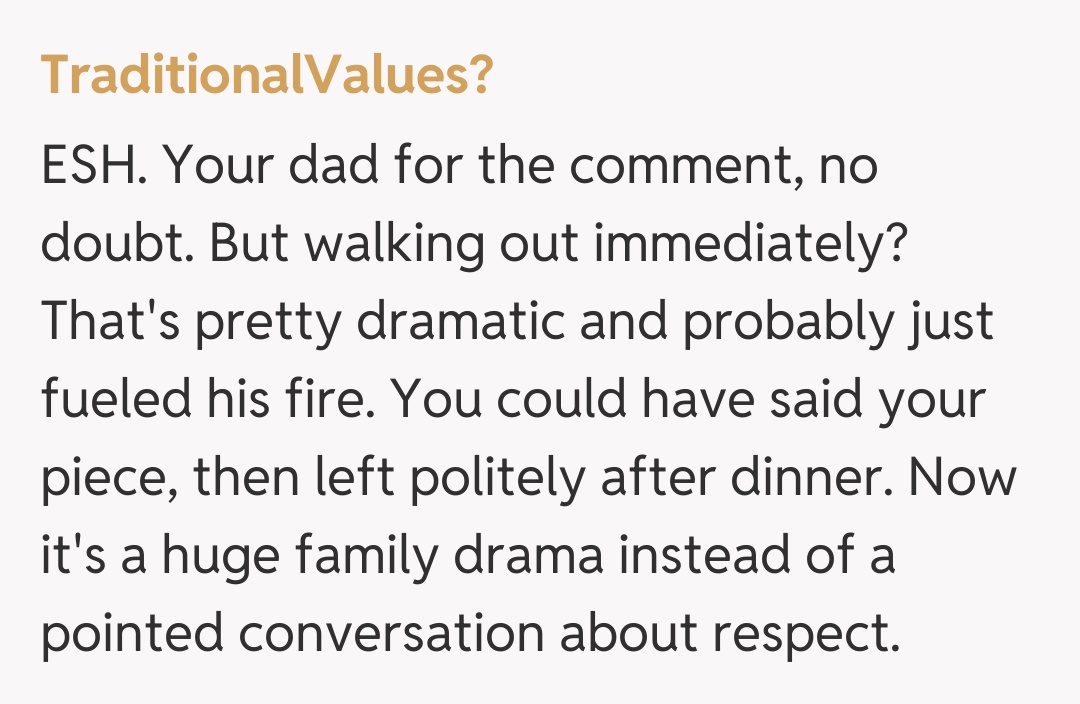 Comentariu de la TraditionalValues?